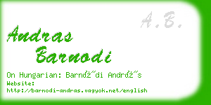 andras barnodi business card